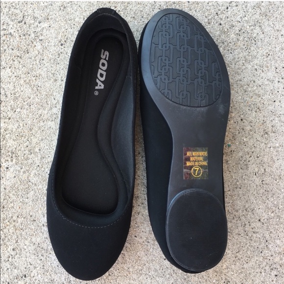 Soda Kreme Black Round Toe Comfortable Ballet Flat - Picture 5 of 8